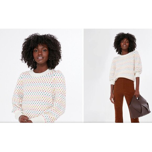 Marine Layer Rainbow Puff Sleeve Crewneck Sweater Large MSRP$178 - Picture 15 of 17